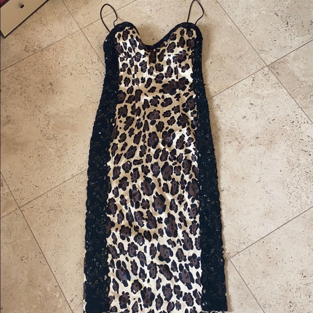 Women’s designer animal print cocktail dress sz. S